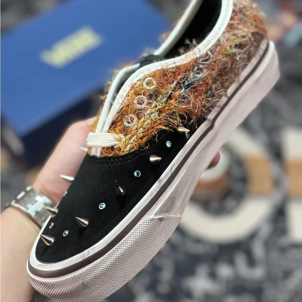 Vans Black and Multicolor Spike-Embellished Platform Sneaker